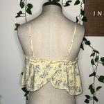 Garage  Floral Flowy Cropped Spaghetti Strap Tank Top Yellow Summer Vacation Photo 2