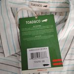 Toad & Co New  Airbrush Sleeveless Deco Shirt Button Up Striped White Blue Medium Photo 4