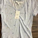 Pink Rose Blue flower top Photo 1