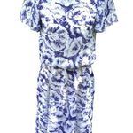 New Raves Vintage Size 3/4 Blue Floral Maxi Long Dress Periwinkle Flowy Chic Photo 0