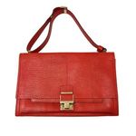 Lanvin Snakeskin Partition Shoulder Bag in Red Photo 0
