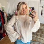 Love Sam anthropologie  pink beaded mock neck blouse Photo 35