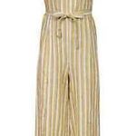 Rachel Zoe Yellow, White & Purple Striped sleeveless Linen Jumpsuit w/ belt sz 4 Photo 0