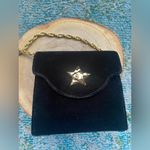 Vintage black velvet small hand bag with gold metal star Photo 1