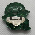 Halloween Green Sparkly Ghost Adjustable Ring Green Photo 4