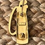 LIA Gold and Blue Enamel Golf Bag Brooch with Rhinestones Photo 3