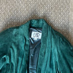LNR Vintage Green Suede Leather Trench Coat Size Large Photo 4
