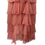 Cachet salmon Strapless Ruched Tiered Cocktail Dress Size 8 Photo 3