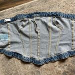 ZARA  Blue Denim Jean Strapless Bustier Corset Top XXL Photo 4