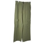 Sanctuary  Anthropologie Hopper Straight Leg Cargo Pants Green 100% Linen Sz 26 Photo 2