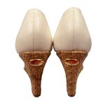 BCBGMAXAZRIA Raisa White Cream Leather Wedge, Sz 6.5 Photo 12