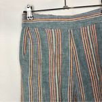 Madewell Houston Side Button Pull On Crop Pants Blue Rainbow Stripe S Photo 5