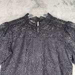Adiva Shirt Womens Medium Black Lace Blouse Neutral Feminine Gothic Witchy Fairy Photo 3