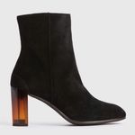 AllSaints Black Suede Roka Block Heel Ankle Boots Women's Size EU37 US 7 Photo 0