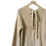 Lovers + Friends  Suki knit Sweater Dress Tie Back taupe S cozy stretchy Photo 11