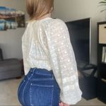 Free People Ivory Long Balloon Sleeve Blouse Top XS Photo 3