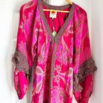 Farm Rio NWT Pink Floral Glam Scarf Maxi Dress Photo 7