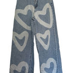 SheIn  graffiti heart wide leg jeans women’s XS‎ Photo 0
