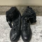 ZARA  Lace Up Leather Wedge Stud Combat Boots Photo 3