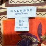 Calypso St. Barth  Orange and Brown Patterned Shirt Photo 1