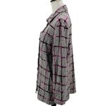Nic+Zoe NWOT Around Town Shirt Jacket Shacket Plaid Pink Black White Size Large Photo 2