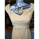 David's Bridal  Celebrate Bridesmaid/Party Dress Champagne Long Mesh Size 6 NWT Photo 3