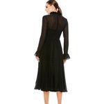 Mac Duggal  49627 Long Sleeve Embroidered Midi Dress Black Size 4 UB Photo 8