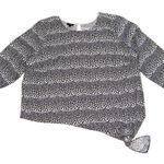 Talbots Women's 2XL Black Polka Dot Blouse with Side Tie Photo 0