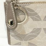 Coach  Silver Grey Stitched Signature C Keychain Coin Card Holder Photo 1