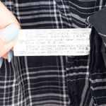 ZARA  Womens Blouse Size L‎ Black Plaid Floral Embroidered Boho Grunge Romantic Photo 6