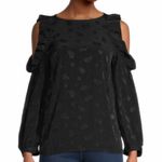 Maje NWT  Black Cold Shoulder Top Photo 0