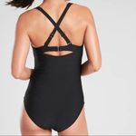 Athleta NWT Square Neck Shirred One Piece Swimsuit Size ST Photo 1