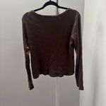 Universal Threads Universal Thread Brown V-Neck Long Sleeve Top Photo 3