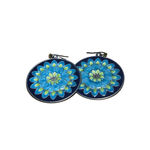 Women's Unbranded Blue Green Floral Enamel Drop Earrings One Size Photo 1