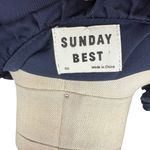 Aritzia  Sunday Best Taro Wrap Dress Mini Ruffle‎ Satin Navy Blue Size 00 Photo 8