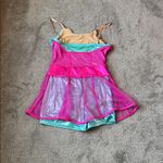 Curtain Call Costumes Aqua Green/Pink Dance Romper SIZE L Pink Size L Photo 4