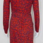 Boden cotton blend red floral print long sleeve dress‎ with pocket, size 4 Red Photo 1