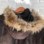 Vtg Melbourne‎ Sport raccoon fur Hood puffer jacket Winter coat Women’s Size M Brown Size M Photo 6