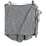 Fifteen Twenty FIFTEEN-TWENTY Skort Shorts White Blue Striped Wrap Linen Woven Large Photo 0