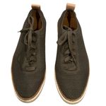 UGG  Sydney Olive Green Lace-up Textured Sweater Sneaker Leather Shoes 10 Photo 1