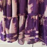 Ulla Johnson Emery Dress Cassis Blur Silk Ruffles Purple Cream Tie Dye Size 4 Photo 4