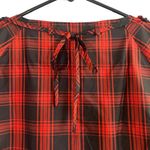 J.Crew Red & Black Silk Short Sleeve Plaid Beaded Neck Blouse Women Sz 2 Photo 7