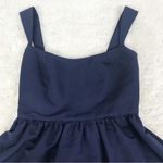 Anthropologie SACHIN + BABI Blaine Taffeta Square Neck Bow Train Mini Dress BHLDN Navy New 4 Photo 4