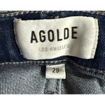 AGOLDE  Sophie High Rise Crop Jeans Medium Wash‎ Blue Stretch Denim Raw Hem 29 Photo 3