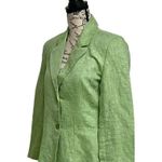 Chadwick's Chadwick’s Womens Linen Blend Green White Harringbone Blazer Jacket Classic 4P Photo 1