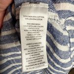 Beach Lunch Lounge Blue White Stripe Sleeveless Linen Cotton V‎ Neck Sz M Size M Photo 3