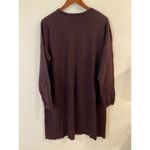 J. Jill Tunic Top Women's XL Long Sleeve Crewneck Knit Dress Purple Cotton Nylon Red Photo 1