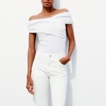ZARA  Ruched White Wrap Bodysuit Size S Photo 1