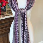 Pink and Purple Zigzag Cozy Knit Scarf Photo 0