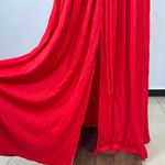 Farm Rio NWOT  V Neckline Ruched Red Maxi Dress Long Sleeves Size XL Photo 5